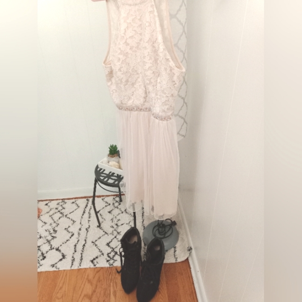 Beautiful dress brand new and boot bundle